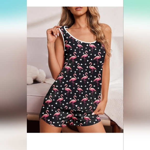 Ekouaer Womens Tank Top Pajama Set Comfy Sleeveless Sleepwear Size Large (EUC) - Picture 2 of 14